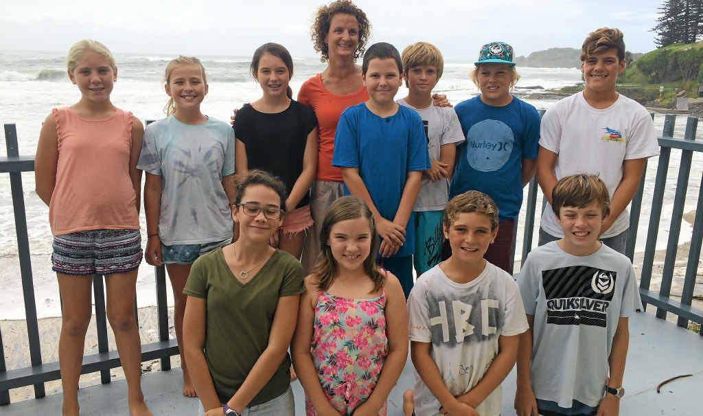 JOB WELL DONE: Yamba Surf Life Saving Club’s Nippers who successfully completed their Resuscitation Certificate on Sunday (back left): Raeyah Kapeen, Gracie Pitkin, Brooke Korb, trainer Jo King, Caleb Collins, Clay Penman, Reilly Wunderlich, Jorden Elabbasi; (front) Alanna Colwell, Abby Anderson, Elijah Kapeen and Joshua Morris. PHOTO: CONTRIBUTED JOB WELL DONE: Yamba Surf Life Saving Club’s Nippers who successfully completed their Resuscitation Certificate on Sunday (back left): Raeyah Kapeen, Gracie Pitkin, Brooke Korb, trainer Jo King, Caleb Collins, Clay Penman, Reilly Wunderlich, Jorden Elabbasi; (front) Alanna Colwell, Abby Anderson, Elijah Kapeen and Joshua Morris. PHOTO: CONTRIBUTED